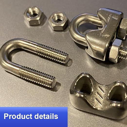 20 Pcs 3/16 inch Stainless Steel Cable Clamps,Wire Rope Clamp | M5, Commercial, Industrial, and Residential Projects