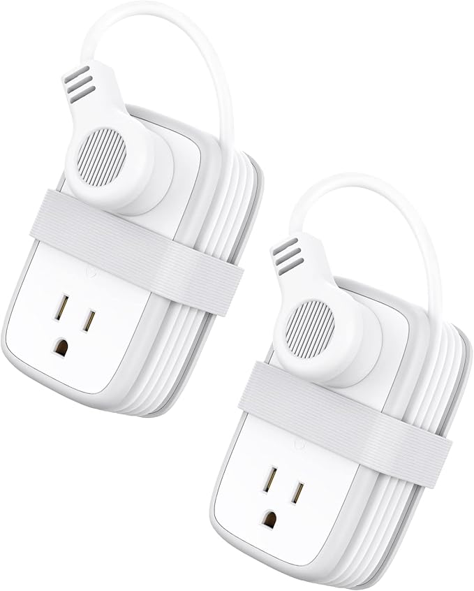Travel Power Strip with USB 2 Pack, NTONPOWER 4 Outlets and 3 USB with 4Ft Short Extension Cord, Small Portable Desktop Charging Station for Cruise Ship, Home Office, White