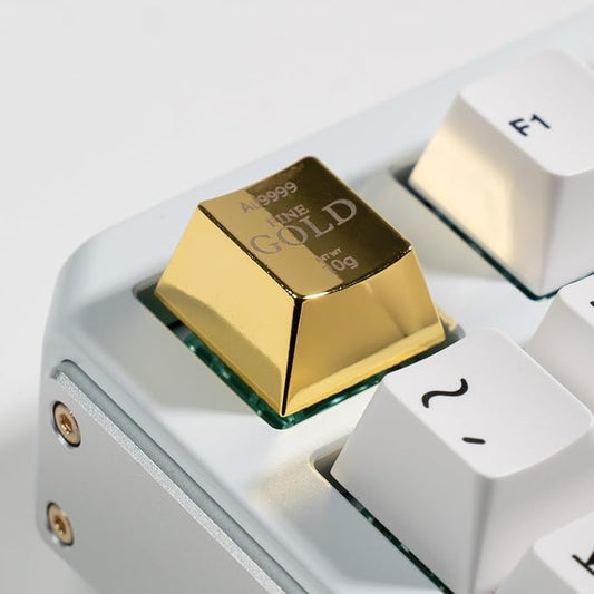Artisan Zinc Alloy Keycap for Mechanical Keyboard ESC Key, Golden Single 1U Size, MX Switch Compatible, Decorative Design for Gaming and Typing (IDP-01)