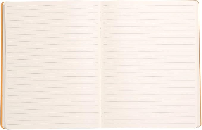 RHODIA 117508C - Saphir Soft Notebook - 19x25 cm - Lined - 160 pages - Clairefontaine Ivory Paper 90 g/m - Bookmark, Elastic Closure - Faux Leather Cover - Rhodiarama Collection
