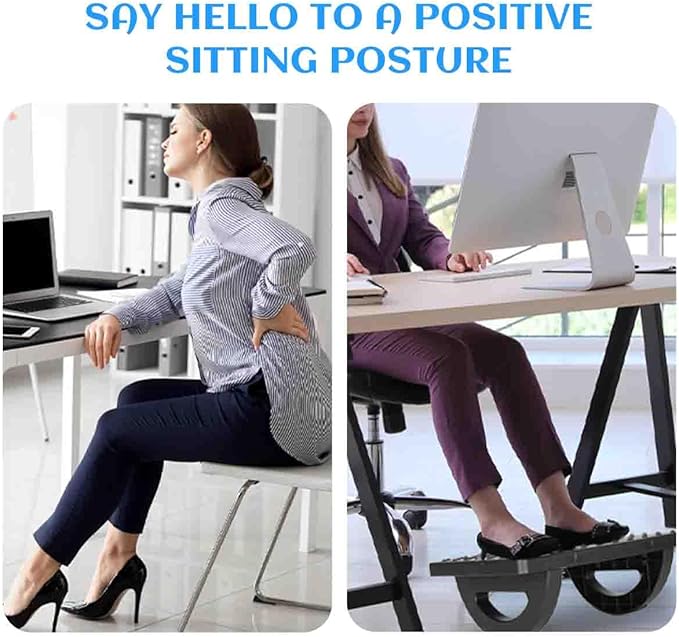 Foot Rest Under Desk, Larger Size Office Desk Footrest,Rocking Foot Nursing Stool,Rocker Balance Board,Ergonomic Design for Posture Support, Office and Home Use (White)