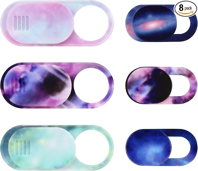Webcam Cover Slide 6 Packs, Ultra Thin Camera Privacy Protector fit for MacBook Pro, iMac, iPad Pro, Tesla Model 3, Y, X, S, and More Laptop or Tablet, Colorful Space