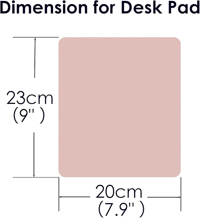 Leather Desk Pad Protector, Waterproof Mouse Pad, PU Desk Mat, Office Desk Cover, Desk Writing Mat for Office/Home/Work/Cubicle (Pink/Silver) 9x8 in