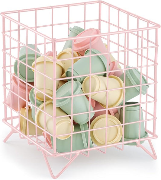 K Cup Holder, Coffee Pod Holder for Countertop, Pink, 5.3x5.3x6.3 Inch | Coffee Bar Organizer, K Cup Holders for Counter, Large Capacity Coffee Pods Organizer, for Kitchen Counter & Office Desktop