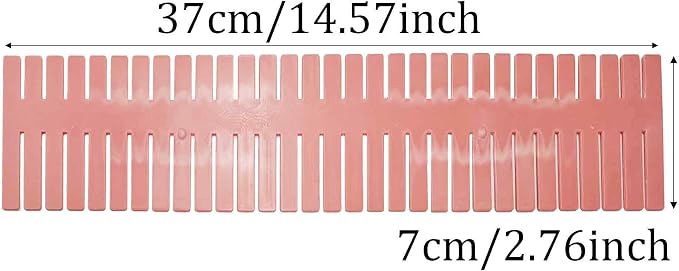 8PCS Adjustable Drawer Dividers Plastic Organizer Separator for Socks Underwear Lingerie Clothes Kitchen Bedroom Bathroom Office (Pink)