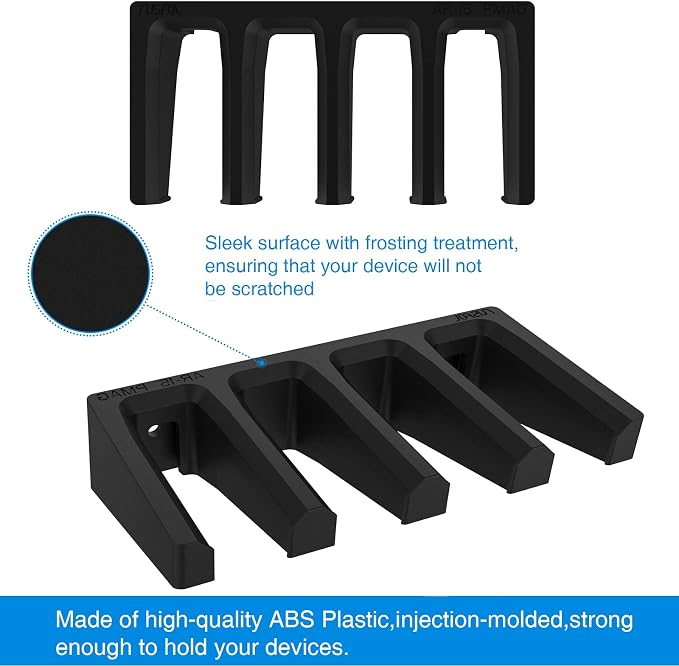 Solid ABS 4-Slot PMAG Wall Mount & Magazine Rack, 1 Pcs | Standard Capacity Mag Holder, Home Tactical Storage, Heavy Duty Display Stand, Room Organizer