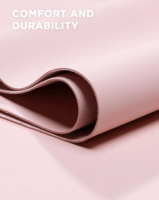 YSAGi 47.2" x 17" Large PU Leather Desk Mat for Keyboard and Mouse - Waterproof Non-Slip Desk Pad Protector for Office, Home, Writing Desk, Pink