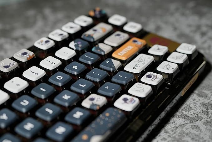 PBT Pudding Keycaps, Astronaut Theme, 117Keys Sublimation Keycap Set, ASA Profile Custom for Cherry Gateron MX Switch Mechanical Keyboard