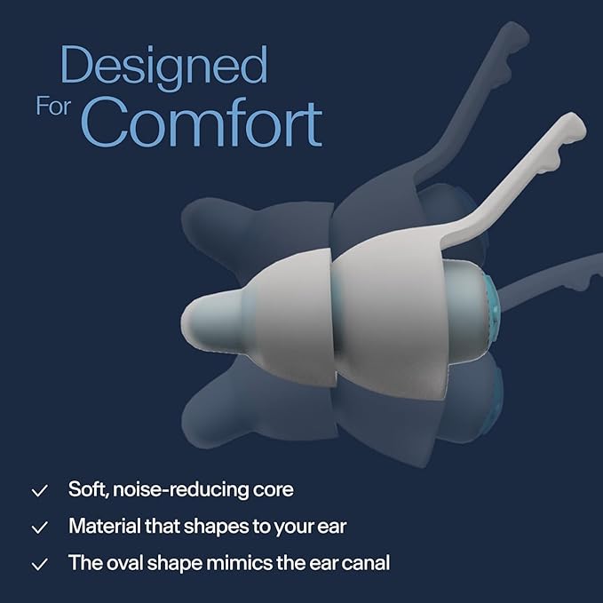 Alpine SleepDeep Earplugs for Sleeping – Side Sleepers & Snoring – Ultra-Soft Noise Reducing Earplugs – 27dB SNR – Hypoallergenic, Silicone-Free – 1 Pair (L)