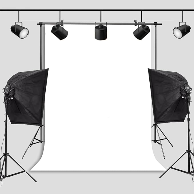 White Backdrop Background for Photography Photo Booth Backdrop for Photoshoot Background Screen Video Recording Parties Curtain 8x10FT