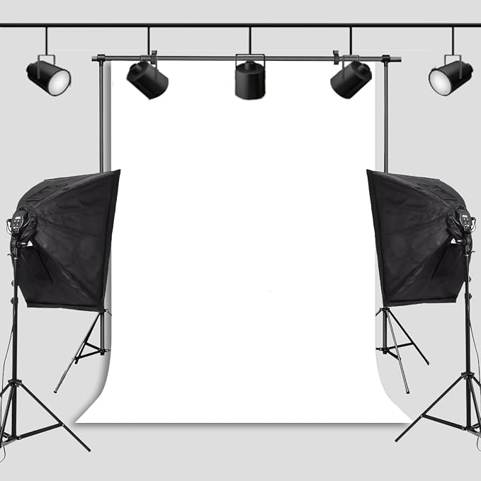 White Backdrop Background for Photography Photo Booth Backdrop for Photoshoot Background Screen Video Recording Parties Curtain 6x9FT