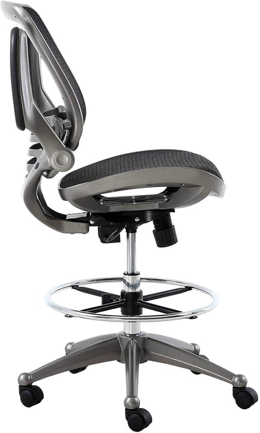 Harwick Evolve All Mesh Heavy Duty Drafting Chair, Gunmetal Finish