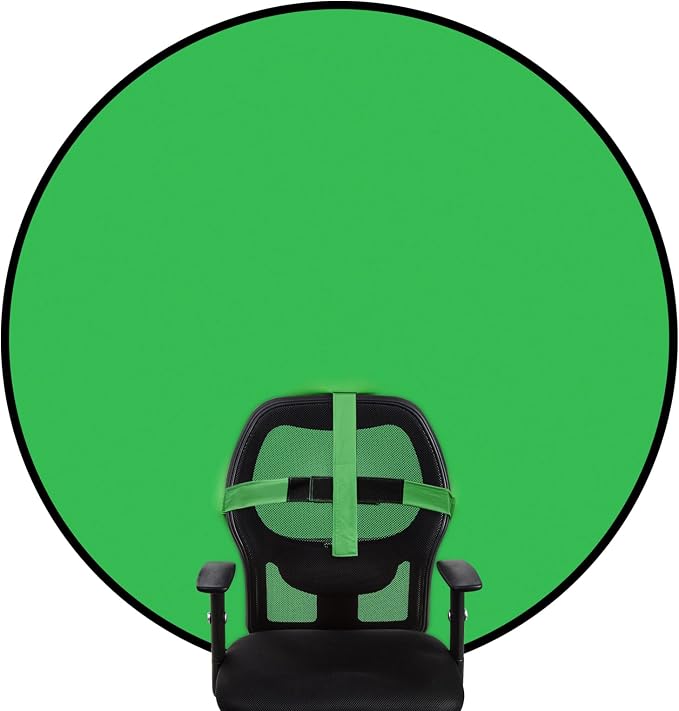 57in Portable Green Screen Chair Backdrop: Double-Sided Foldable Greenscreen Chroma Key Background for Streaming, Video Calls, Photography & Gaming