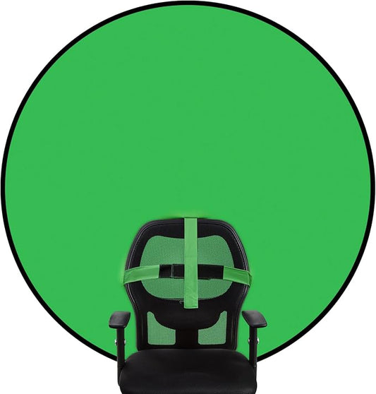 57in Portable Green Screen Chair Backdrop: Double-Sided Foldable Greenscreen Chroma Key Background for Streaming, Video Calls, Photography & Gaming