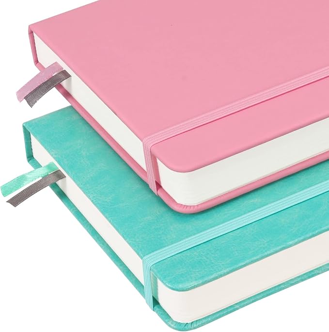 Graph Paper Notebook with 280 Pages,A5 Grid Paper Notebook/Journal,100gsm Thick Graph Leather Journal for Math Science Students,5.75'' × 8.38''-Pink