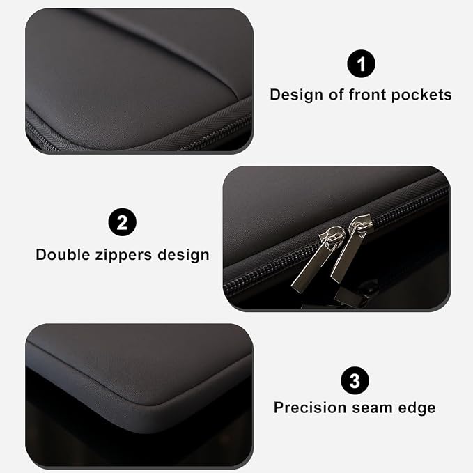 Laptop Sleeve for MacBook Neo/Air/Pro 13 inches A18/M5/M4/M3/M2/M1 Chip 2026-2020 A3404 A3449 A3240 A3113 with 2 Pockets Tablet Bag Case Accessories