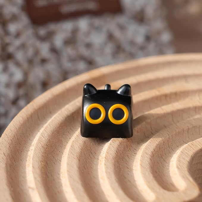 Artisan Cat Keycap for Mechanical Keyboards, Orange and White, 3D Printed Resin, 1U Size, MX Switch Compatible, Decorative Design for Gaming and Typing (MMK-HHH)