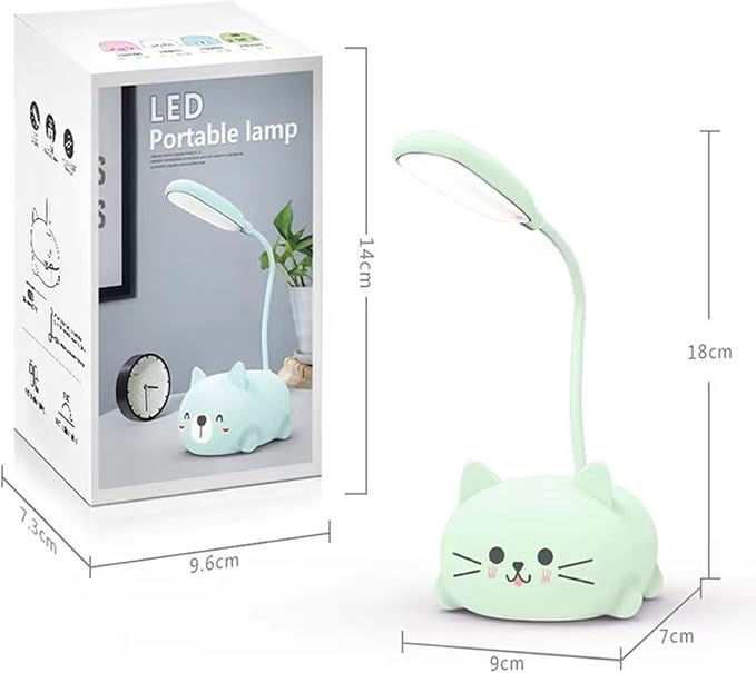 LED Desk Lamp for Kids,Mini Cat Night Light, Cute Cat Foldable USB Rechargeable Reading Light Bedroom Children's Bedside Study (Blue)