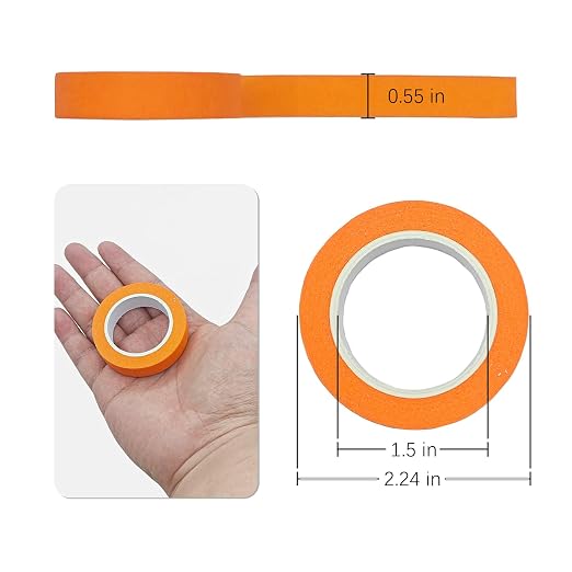UMETDO 8PCS Colored Masking Tape - Orange Painters Tape, Tape for Kids Art Supplies, Great for Crafts, Labeling, DIY Decorative, 1/2 Inch Colored Tape Rolls- Tiny Size