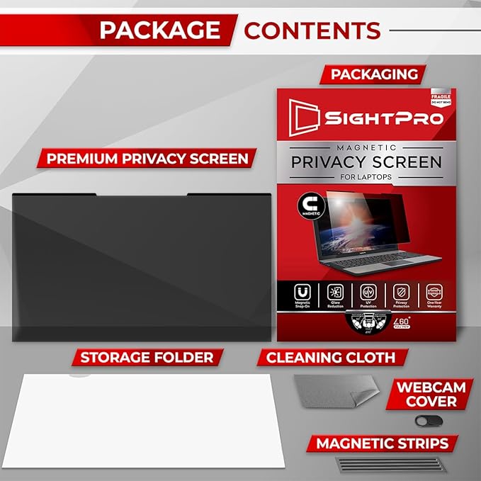 Magnetic Laptop Privacy Screen 13.3 Inch 16:9 - Patented Removable Laptop Privacy Filter Shield and Protector