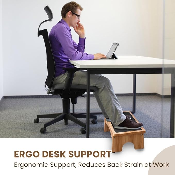 StrongTek Adjustable Foot Rest for Under Desk, 3-Level Adjust Incline, 7" Step Stool for Kids Adults, Ergonomic Foot Stool Relieves Swelling, One Step Stool with Non-Slip Surface for Home and Office | Wide Platform, Adjustable, Stable Leg Support, Flat...