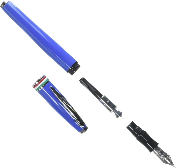 Monteverde USA Aldo Domani Italia Fountain Pen Exotic Blue - Fine Nib - Luxury Writing Pen - Italian Design - JoWo Stainless Steel Nib - Smooth Ink Flow - Refillable - Gift Box Included