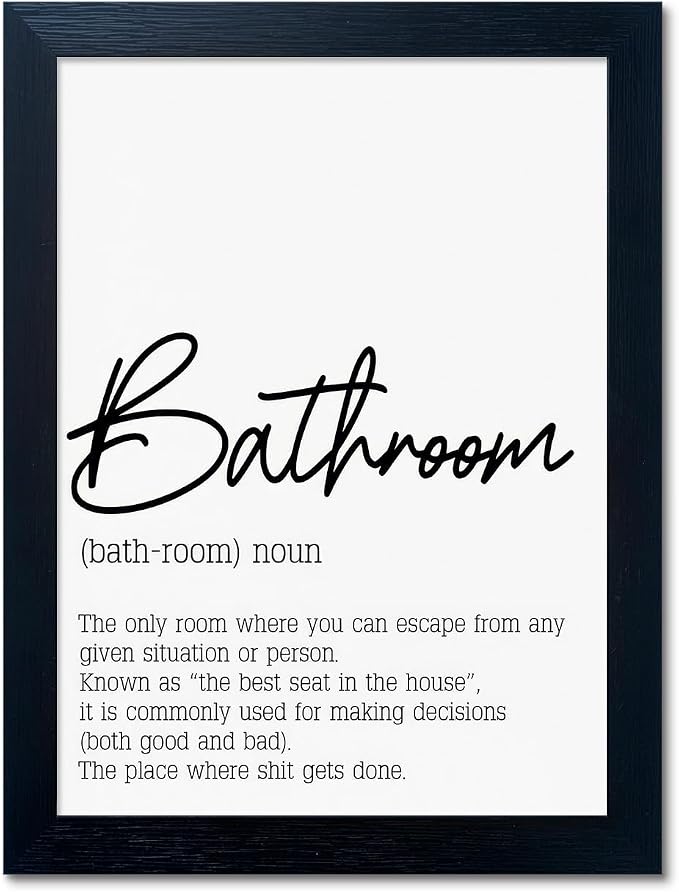 Boswaydeco Bathroom Pictures Wall Decor Black and White Bathroom Rules Wall Art Modern Toliet Decor Canvas Artwork for Guest Washroom