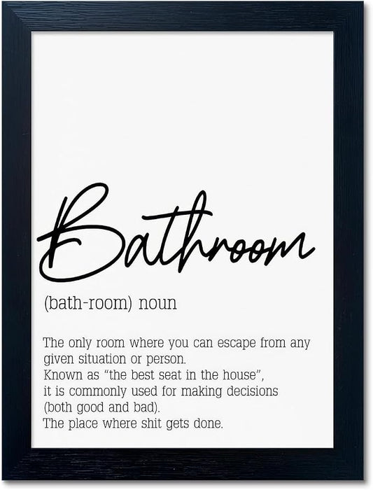 Boswaydeco Bathroom Pictures Wall Decor Black and White Bathroom Rules Wall Art Modern Toliet Decor Canvas Artwork for Guest Washroom