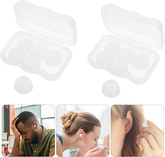 18pcs Reusable Silicone for Sleep Work and Study Comfortable Noise Blocking with Transparent Case Exceptional Noise Isolation and Soft Fit for Enhanced Sleep Quality