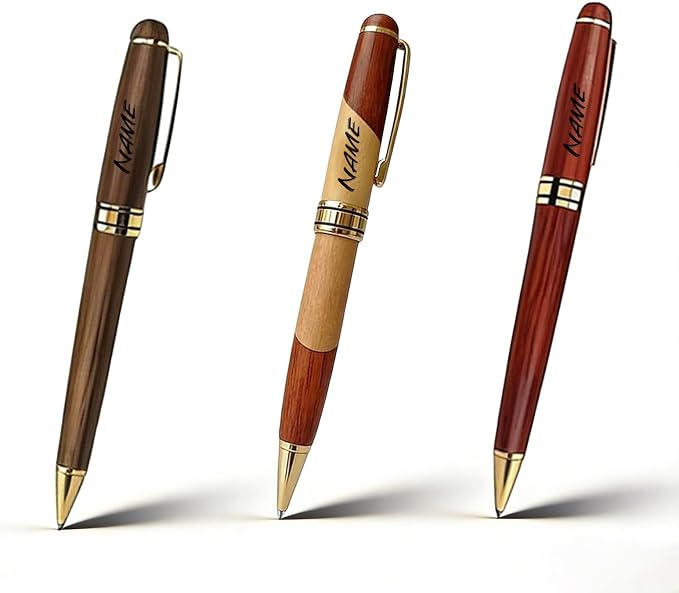 Personalized Ballpoint Engraved Pen with Name Engraved, Elegant Executive Gift for Men Women Boss Teacher Coworker Father's Day Birthday Anniversary (Beech wood + maple wood (two-tone) 1)