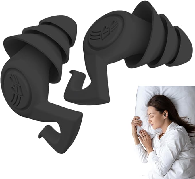 Reusable Silicone Ear Plugs – 3-Layer Noise Reduction Design, Super Soft Comfortable Ear Plugs, Durable and Multi-Purpose Hearing Protection| Ideal for Traveling, Studying, Working, Reading