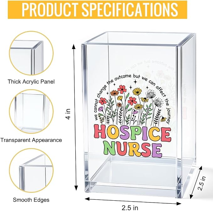We Cannot Change The Outcome But We Can Affect The Journey Floral Inspirational Nurse Acrylic Cosmetic Pencil Pen Bookmark Storage Holder Cup, Nurse Practitioner Gifts For Women