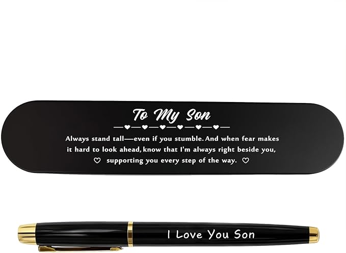 TANWIH Gifts for Son - I Love You Son Pen Gift Set with Pen Case - Sons Birthday Graduation Gifts from Mom Dad