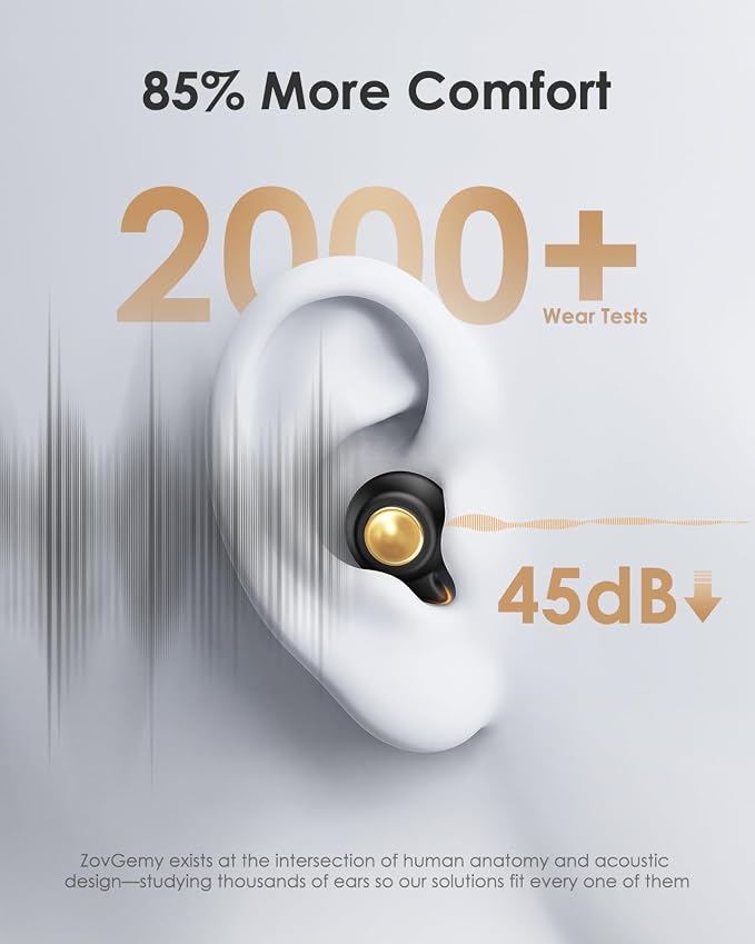 Quiet 2 Ear Plugs, Keychain case, Ultra Comfy, Reusable, 45dB Noise Reduction. Ideal for Sleep, Focus, Travel, Noise Sensitivity. Flexible Hearing Protection + Customizable fit, Black