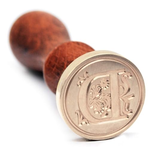 Medieval Antique Initial Alphabet Wax Seal Stamp, Brass Head Wooden Handle, for Thanksgiving Card/Envelope/Gift Wrap/Wedding Engagement Party Invitation - Letter D