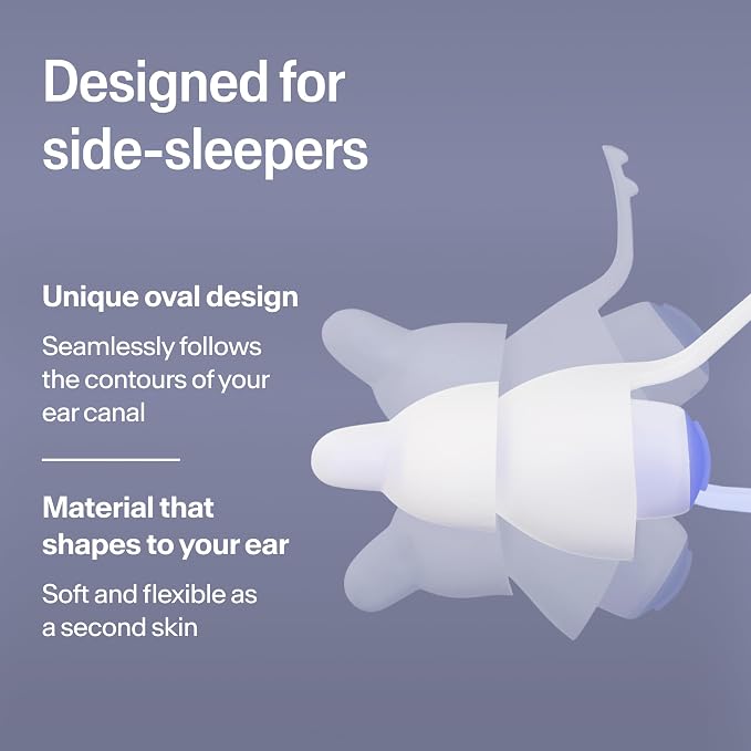 Alpine SleepDeep Earplugs for Sleeping – Side Sleepers & Snoring – Ultra-Soft Noise Reducing Earplugs – 27dB SNR – Hypoallergenic, Silicone-Free – 1 Pair (M)