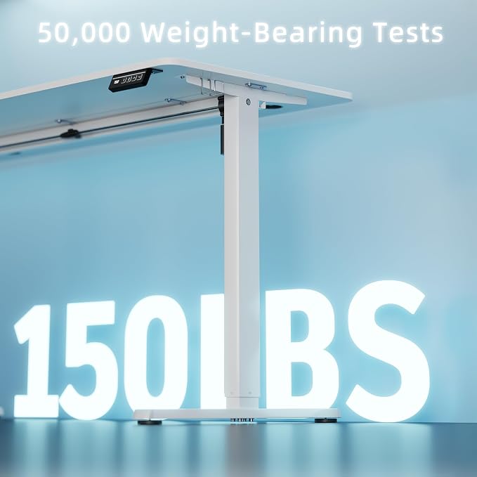 Shintenchi Standing Desk, Height Adjustable Electric Sit Stand up Desk, Ergonomic Rising Computer Table, 40x24 Inch Modern Lift Gaming Desk Workstation for Home Office, White
