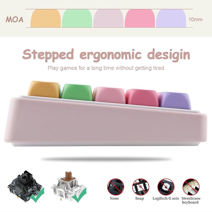 Tsungup PBT MOA Keycaps126 Keys Cute Gummy Bear Rainbow Candy Custom Keycaps 100 Percent Keyboard,Dye Sublimation Keycap Keyboard Keycap Set for MX Switches Mechanical Keyboard(only keycap)