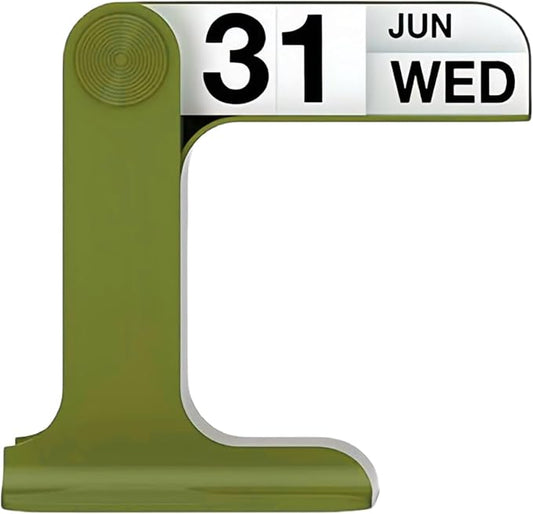 Perpetual Calendar, Standing Perpetual Desk Calendar - Aesthetic Flip Calendar, Reusable Daily Page Turning Desktop Calendar, Modern Minimalist Home Office Desk Accessories & Workspace Decor Gifts (Green)