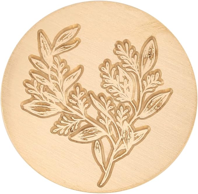 Yoption Wax Seal Stamp Kit, Eucalyptus Sealing Stamp with Gold Red Silver Sealing Wax Sticks Gift Box Set for Invitations, Cards, Letters, Gift Idea