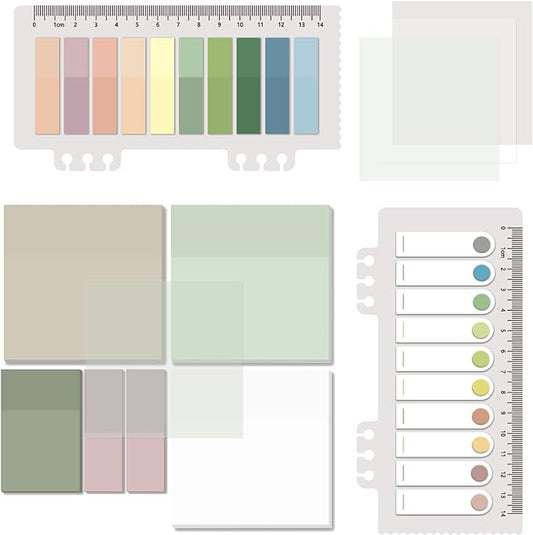 BAYTORY 700 Sheets Transparent Sticky Notes, Clear Waterproof 3 x 3 inch See Through Memo Pad, Self-Adhesive Translucent Writable Index Tabs for Annotating Books, Office & School Study Supplies