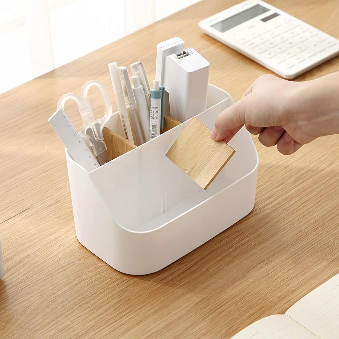 Desk Organizer Remote Control Holder Makeup Caddy Box for Home & Office 2 Pack