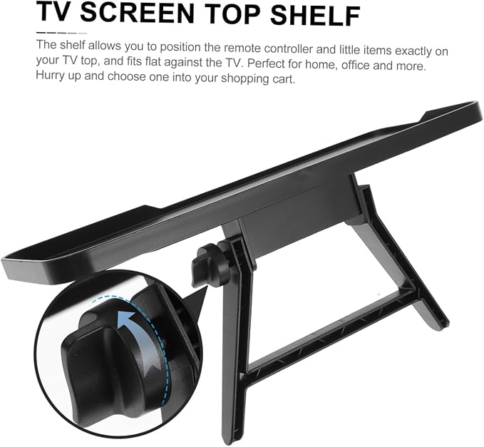Vaguelly Screen Top Storage Shelf Non- Desk Monitor Stand Space-saving Office Shelf Organizer for Media Devices Installation Design
