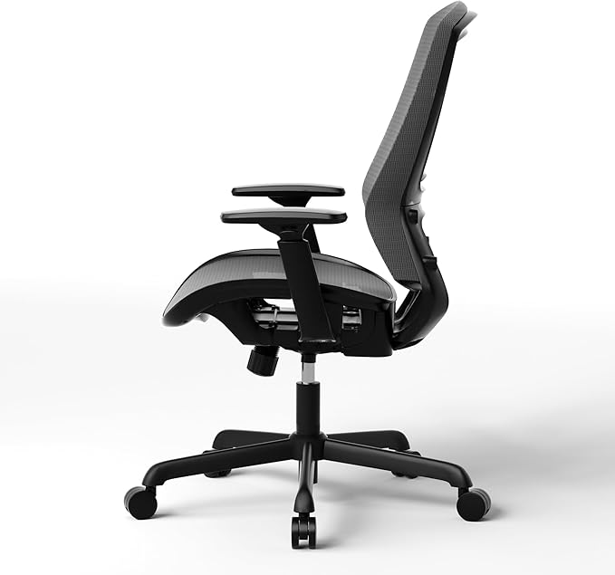 ELABEST T96 Mesh Office Chair,Ergonomic Computer Desk Chair,Sturdy Task Chair- Adjustable Lumbar Support & Armrests,Tilt Function,Comfort Wide Seat,Swivel Home Office Chair