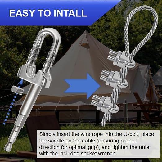 30 Pcs 3/8 inch Stainless Steel Cable Clamps,Wire Rope Clamp | Wire Rope Clamp, Commercial Use, Industrial Use, Residential Projects