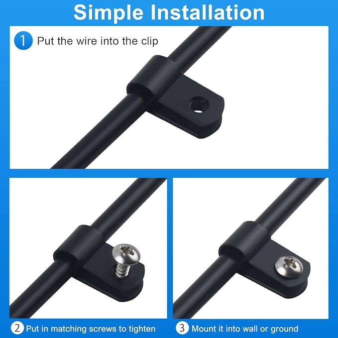 VIPMOON 100Pcs 1/2 Inch R-Type Cable Clamps, Nylon Plastic Cable Clips with Screws, Mounting Cord Fasteners for Electrical Wire Clamps Management, Black