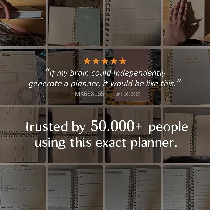 The ADHD Planner - Undated Daily Weekly Schedule Organizer Journal for Disorganized People - Habit Tracker Record Emotions & Mood - Academic Goals - Structure & Focus for Adults Brains (Spiral)