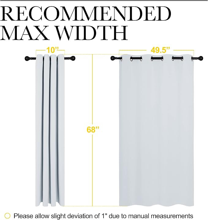 NICETOWN Room Darkening Draperies Curtains Panels, Window Treatment Thermal Insulated Grommet Room Darkening Curtains/Drapes for Bedroom (Greyish White, 2 Panels, 55 by 68)