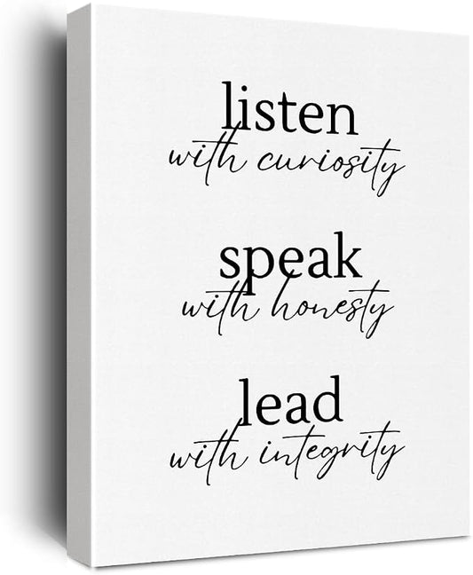 Inspirational Canvas Wall Art Framed HR Office Decor Paintings Canvas Prints Motivational Poster for Home Office Living Room Bedroom Kitchen Cafe Restaurant Garage Wall Decor Artwork Decorative