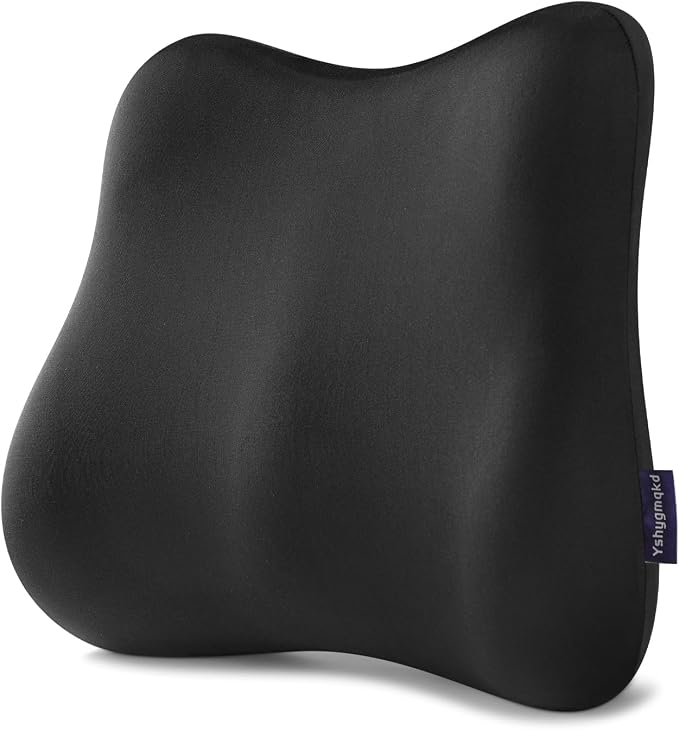 Lumbar Support Pillow for Office Chair Memory Foam Car Lumbar Pillows Lower Back Pain Relief Black Soft Ergonomic Chair Back Pillows for Car, Couch